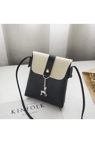 Tongxida Üste Siyah Sınır Ötesi Omuz Geyik Eğik Kadın Çantası, Küçük Binilebilir Le Siyah Siyah