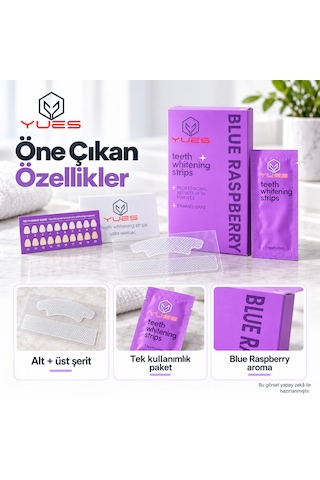 Yues Nt-fs Pap Diş Beyazlatma Bandı 14 Şerit Blue Raspberry