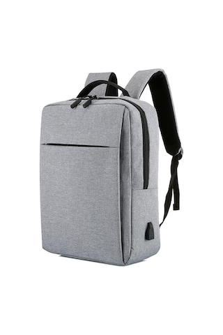 Skycity Usb Portlu 15 İnç Bilgisayar Çantası - Büyük Kapasiteli İş/seyahat Sırt Çantası Gri Gri