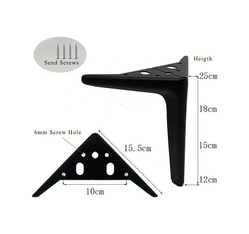 Fastbuy 4 Adet Metal Ayağı - Tv Dolabı, Yatak Ve Sehpa - Siyah Ve Çok Renkli Çok Renkli