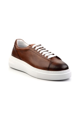 Taba Hakiki Deri Erkek Sneaker E01083016803 Taba