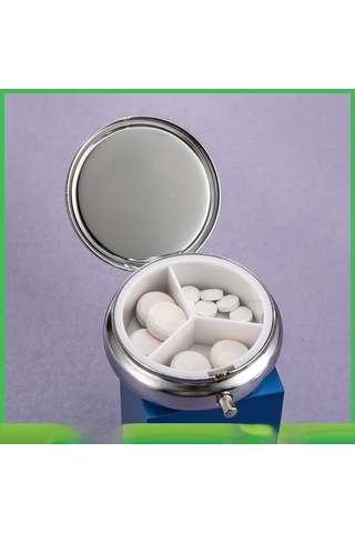 Likeable Küçük Mühürlü, Neme Dayanıklı Ilk Yardım Saklama Şişesi, Iki Ve Üç Bölmeli Küçük Saklama Kutusu. Metal Hap Kutusu - Üç Bölmeli Yuvarlak İkili Paket