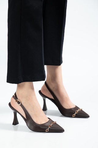Suins Herna Model Kadın Stiletto Ayakkabı Kahverengi