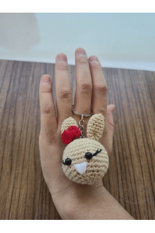 Amigurumi Tavşan Anahtarlık Kahverengi - Siyah