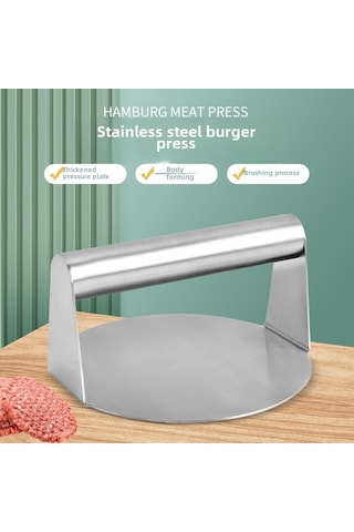 Hombey Ev Kullanıma El İşlemli Çelik Burger Press: Dairesel-kare Köfte Ve Hamur Pres Aleti - Toptan Stok