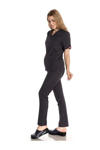 Unisex Likralı Antrasit Scrubs