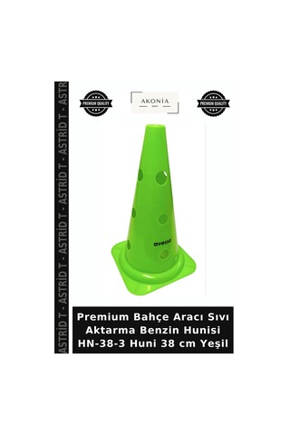 Premium Bahçe Aracı Sıvı Aktarma Benzin Hunisi Hn-38-3 Huni 38 Cm Yeşil