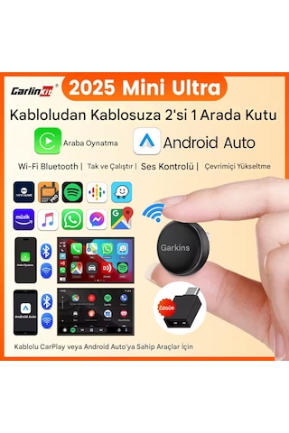 Mini 5.0 Ultra3 Kablosuz Carplay & Android Auto Adaptörü Dual Wifi Bt5.4 Otomatik Bağlantı Yeni Seri Diğer