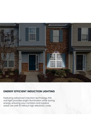 Led Balkon Dış Duvar Avlu İndüksiyon Işığı Sıcak Işık Siyah