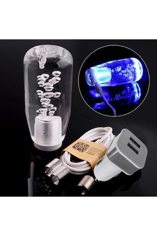 Yaozixa Motosiklet Ve Araçlar İçin Led Kristal Desenli Vites Topu, 10cm Mavi, Kolay Kurulum, Özel İç Dekorasyon Mavi