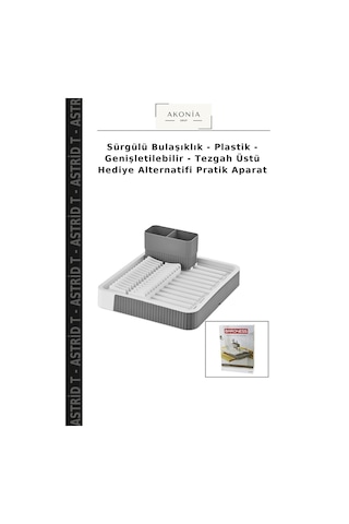Sürgülü Bulaşıklık - Plastik - Genişletilebilir - Tezgah Üstü Hediye Alternatifi Pratik Aparat Çok Renkli