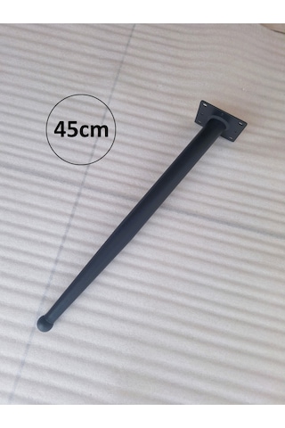 1 Adet-45cm Metal Konik Ayak-sehpa Ayağı-siyah Renk Boyalı