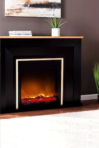 Arif Şömine Dekoratif Elektrikli Yapay Şömine - 50x40 Cm - Odun Görünümlü, Bluetooth Kumandalı