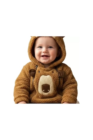 Özgün Adım 3/12 Ay Peluş Kumaş Çift Fermuarlı Bebek Tulumu Renkli