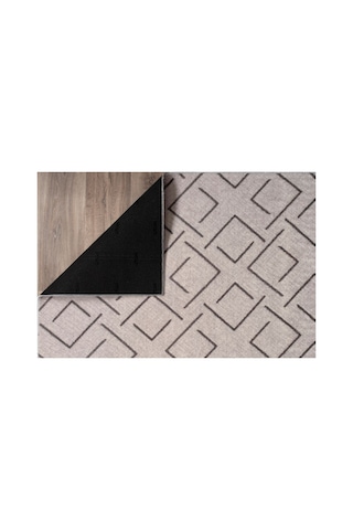 Plato Halı Parantez Sultan Lüks Oturma Odası, Salon, Antre, Yıkanabilir Polyester Kaymaz Taban Gri Halı