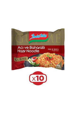 Indomie Noodle Gurme Acı Ve Baharatlı 10 x 80 G