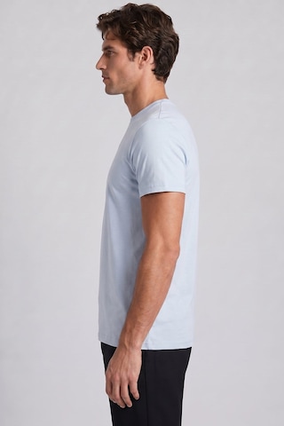 Sabri Özel Buz Mavi %100 Pamuk Bisiklet Yaka Düz Renk Basic T-shirt