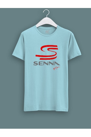 Fnbx Ayrton Senna İmzalı Senna Logolu T-shirt Turkuaz