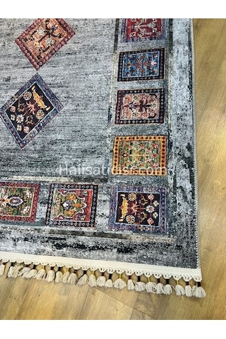 Salerno Çamaşır Makinesinde Yıkanabilir Kilim Halı Hs1007 Çok Renkli