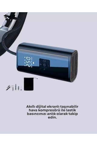 Hepsi Led Fenerli Ve Sos Işıklı Çok Fonksiyonlu Hava Kompresörü Yeni Nesil Najmaddin