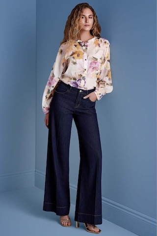 Hakim Yaka Çok Renkli Desenli Gömlek Çok Renkli