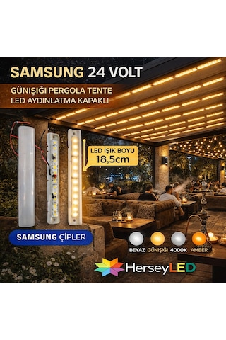 Samsung 24 Volt Günışığı Pergola Tente Led Aydınlatma Kapaklı Gün Işığı