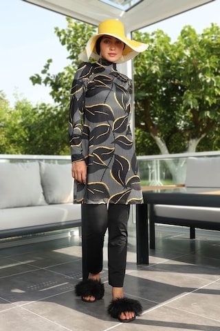 Likralı Tam Kapalı Tesettür Mayo 252-506 Siyah Siyah