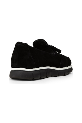 Deery Erkek Hakiki Süet Siyah Püsküllü Loafer - 02048msyhe01