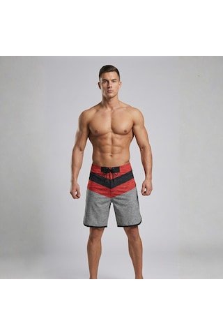 Pose I Down Apex V-line Boardshort Kırmızı - Gri