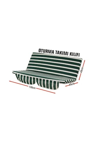 Viphomeconcept 2 Kişilik Salıncak Oturağı (Yeşil-Beyaz)-(Süngersiz Tentesiz) Yeşil