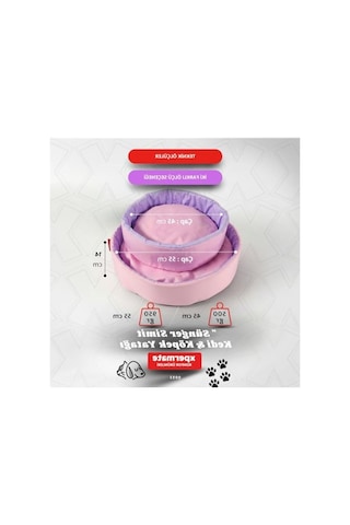 Küçük Irk Köpekler İçin Yatak, Pembe-lila, 45 Cm