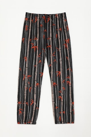Markapia Kadın Yumuşak Kadife Dokulu Bambu Desenli Pijama Altı Çok Renkli
