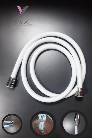 Yayke Yumuşak Silikon Duş Hortumu Kırılmaz Kopmaz Beyaz