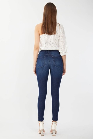 Kadın Skinny Fit Esnek Pantolon Koyu Mavi 001