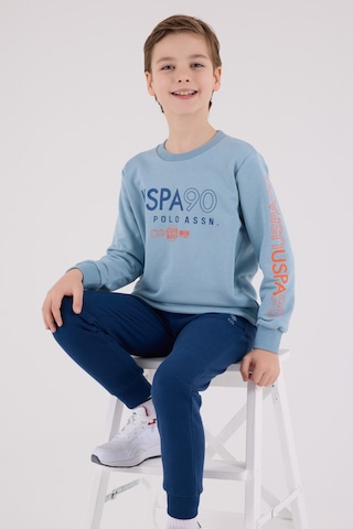 U.S. Polo Assn. Lisanslı Erkek Çocuk Alt Üst 2 Parça Eşofman Takımı Us2218 Açık Mint Yeşili