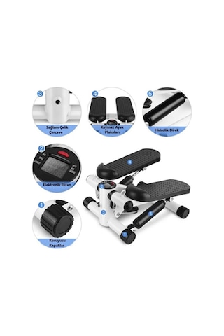 Direnç Lastikli Mini Stepper Egzersiz Aleti Dijital Ekranlı Sessiz Hidrolik Step Aleti Çok Renkli