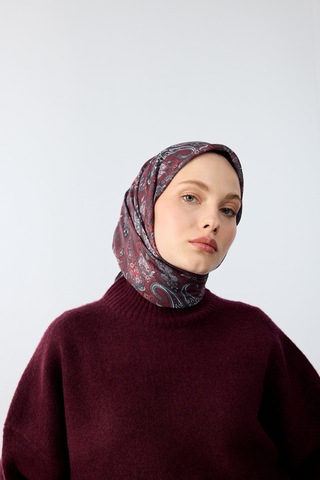 Mirsoy Scarf Lavin Desen Eşarp Bordo