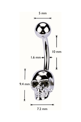 Spikes Cukur İçin Kubik Zirkonya'dan Gözlü Kafa Dokusu Piercing 413661431 Siyah