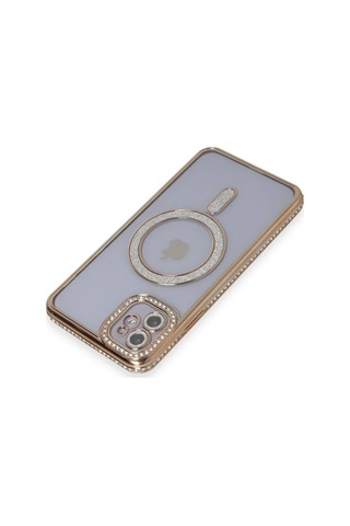 Apple İphone 11 Kılıf Joke Simli Magneticsafe Kılıf - Gold Altın