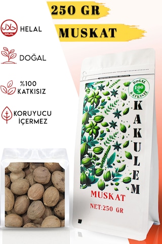 Kakulem Sertifikalı 250 Gr Tane Muskat Küçük Hindistan Cevizi