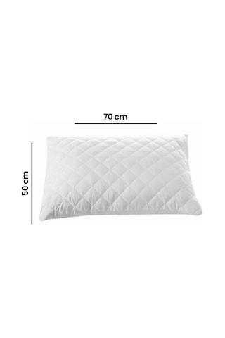 Kapıtonelı Yastık Alezı 50x70 2 Lı Beyaz