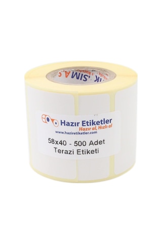 Eko Termal Terazi Etiketi 58mm X 40mm Ruloda 500 Adet 40mm Kuka Çapında Direk Termal Transfer Etiketi Diğer