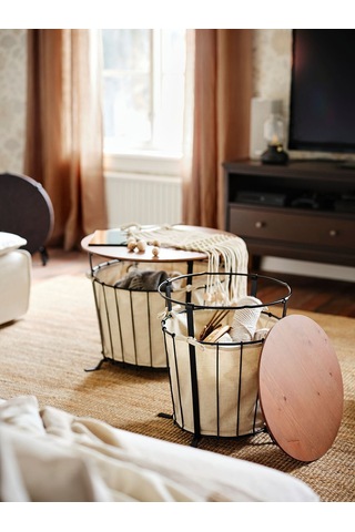 Saklama Bölmeli Sehpa, Siyah-kahverengi, 43 Cm Siyah