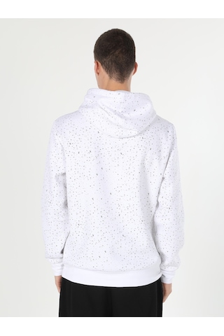 Colin's Colins Regular Fit Kapüşonlu Baskılı Beyaz Erkek Sweatshirt Cl1060038 Beyaz