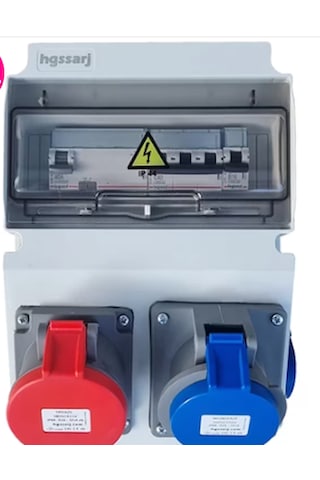 Charger İkili Montajlı Kombinasyon Kutusu 5x32a Ve 1x16a Priz Sigortaları Ve Kaçak Akım Rölesi İçerisinde 22 kw