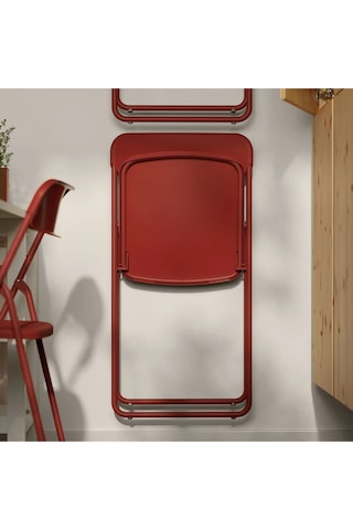 Vıhals Katlanır Sandalye Mutfak Sandalyesi Kırmızı Kırmızı