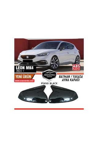 Seat Leon Mk4 2021 Ve Sonrası Uyumlu Batman Yarasa Ayna Kapağı Piano Black Abs Plastik Sağ Sol Takım 00 Şüscaroto Aksesuar