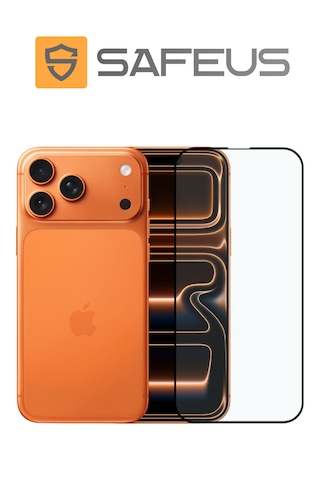 Safeus Tam Kaplayan Parmak İzi Bırakmayan Safir Ekran Koruyucu Cam, Apple Uyumlu iPhone 17 Pro İle