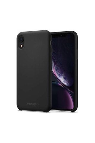 Spigen İphone Xr İle Uyumlu Kılıf Silicone Fit Black Siyah