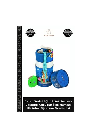 Delux Serisi Eğitici Set Seccade Çeşitleri Çocuklar İçin Namaza İlk Adım Oğlumun Seccadesi Çok Renkli
